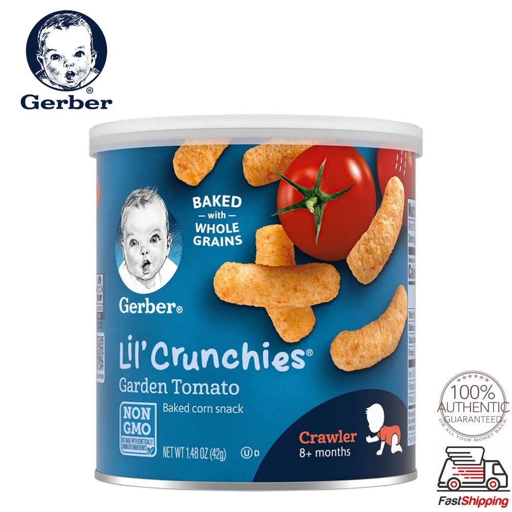 Gerber Baby Snacks Lil Crunchies Baked Corn Garden Tomato 42g (Expiry ...