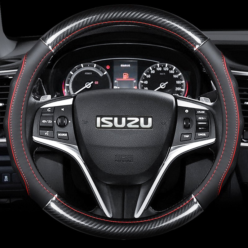 No Smell Thin Isuzu car steering wheel cover carbon fiber leather Non