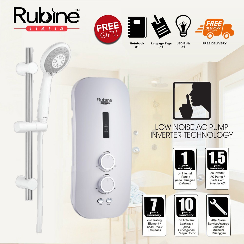 Rubine Water Heater with AC Booster Pump RWH-SSE862A-WMW ...