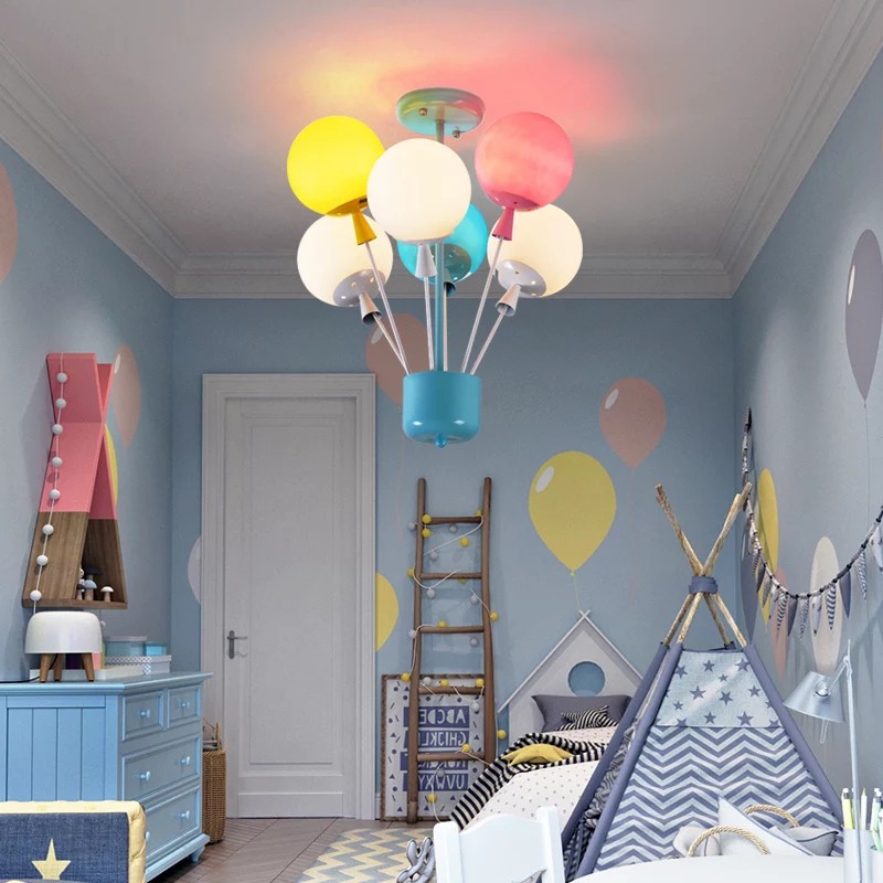 Led Balloon Ceiling Light Glass Creative Suitable For Children S Room Lamps