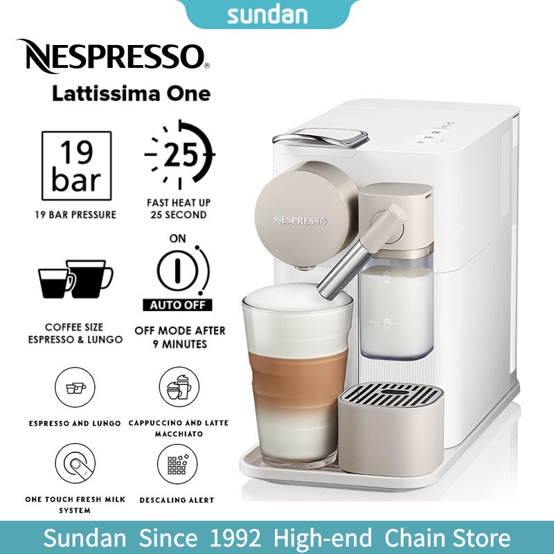 Nespresso Lattissima One Original Espresso Machine With Milk Frother Silky F111 White Innovative And Simple Fresh Milk System One Touch Fresh Latte Cappuccino Solution No Waste No Mess Shopee Malaysia