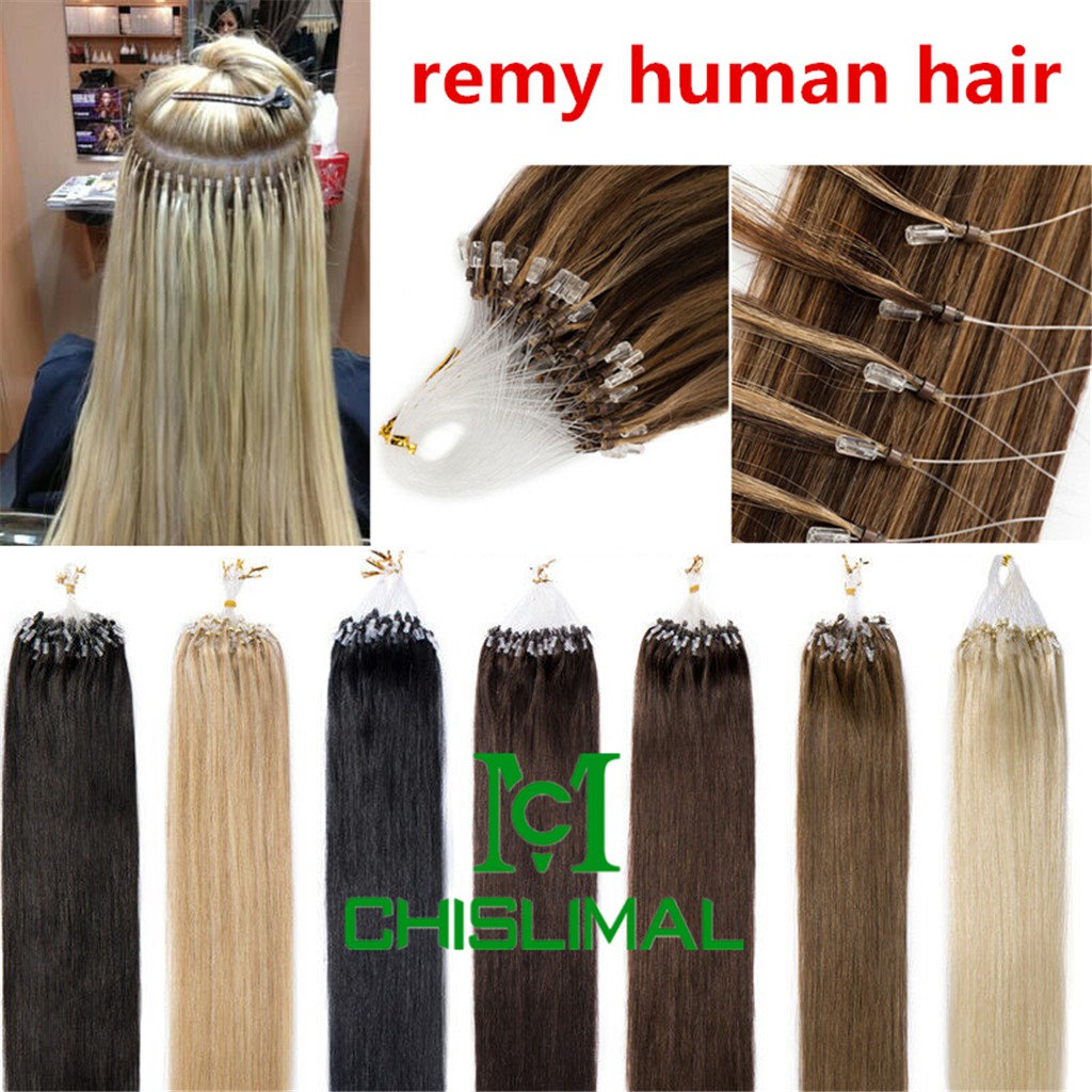 Micro Ring Loop Remy Human Hair Extensions Straight 16 To 26 100