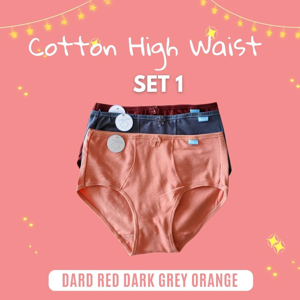 Maple Cotton High Waist Panty L - 3L Set (3 Pcs)