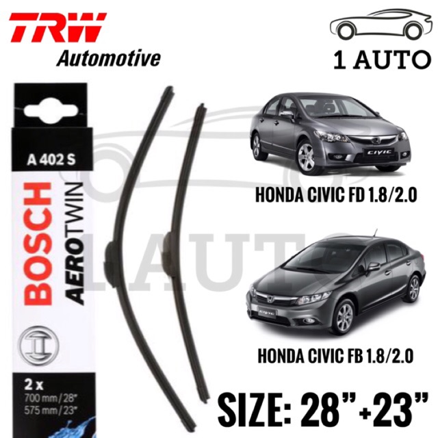 2010 honda civic wiper size