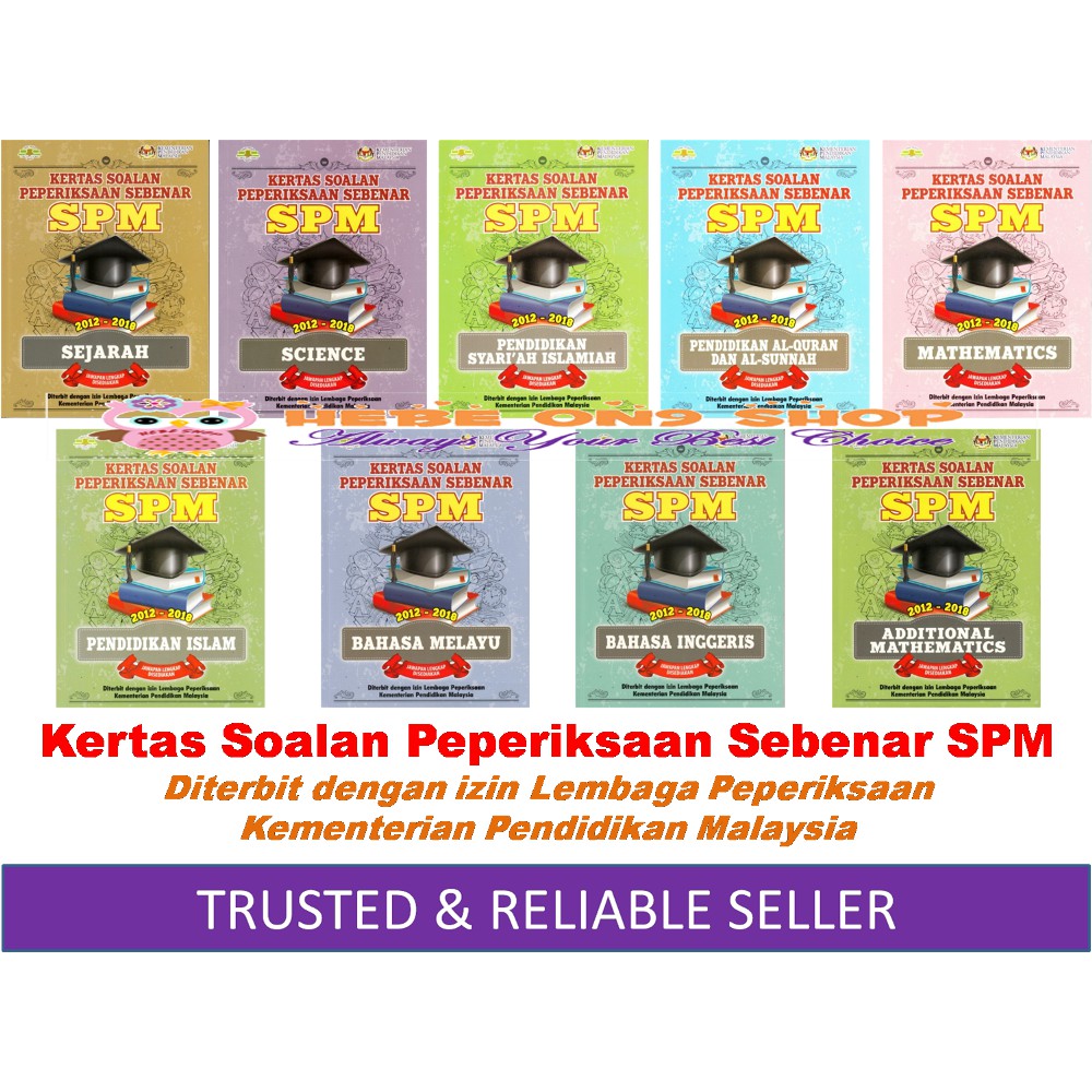Buy Kertas Soalan Peperiksaan Sebenar SPM 20122018 / Past Year
