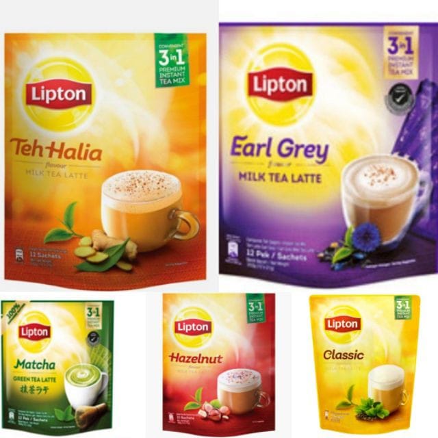 Lipton Milk Tea 3 In 1 (12 Sticks) Classic/ Matcha Green Tea/ Earl Grey ...