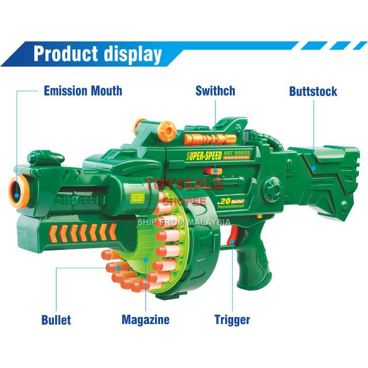 hot wheels nerf gun