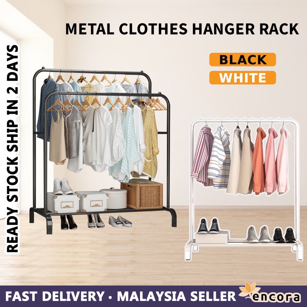 [ REDUCTION MYR 4.40 ] Encora Powder Coated Steel Clothes Hanging Rack ...
