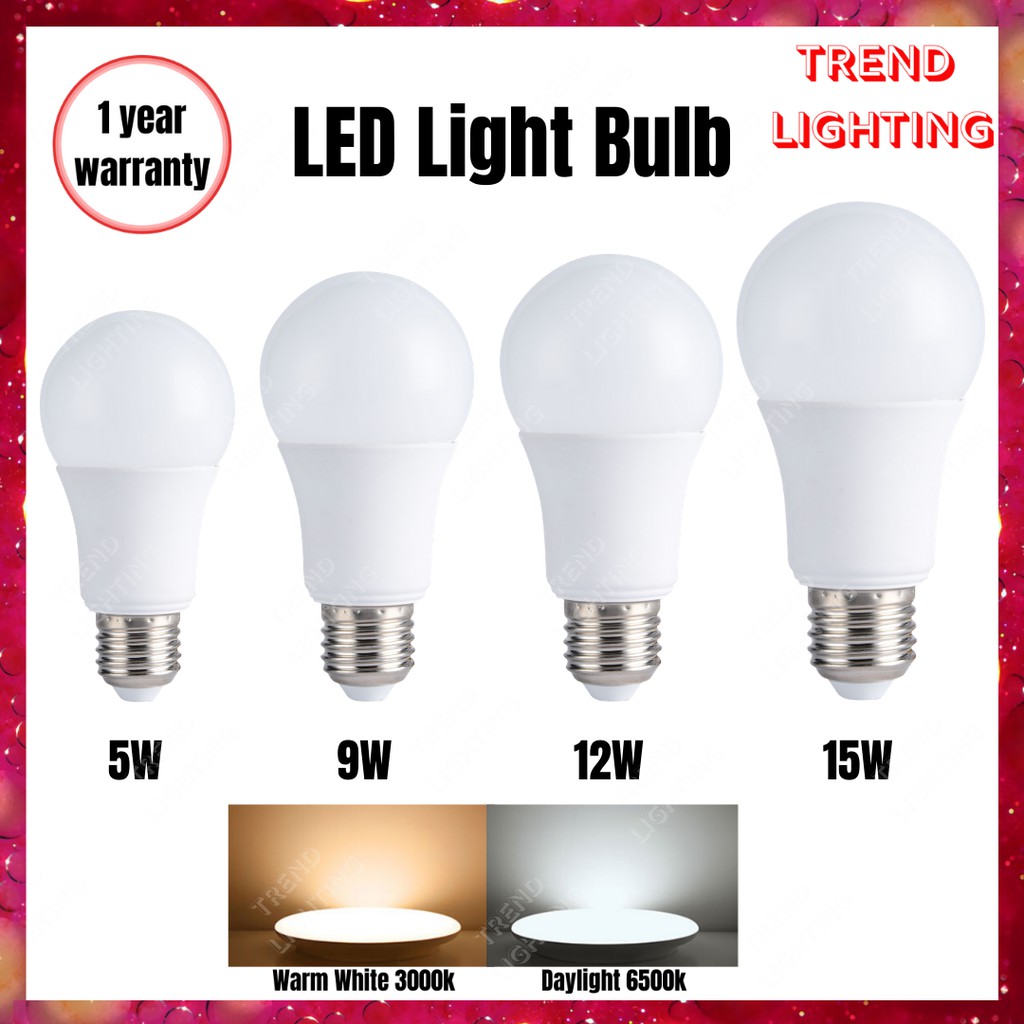 LED Bulb E27 A60 A70 LED 5W/9W/12W/15W led light Bulb lamp lampu mentol ...