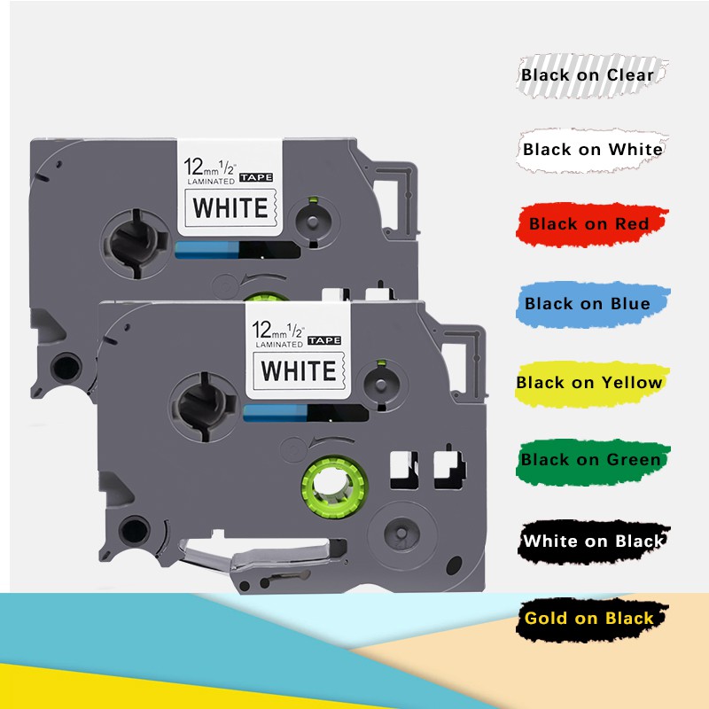 2pcs TZe231 Compatible Brother Tape Cartridge Laminated TZe 231 Label