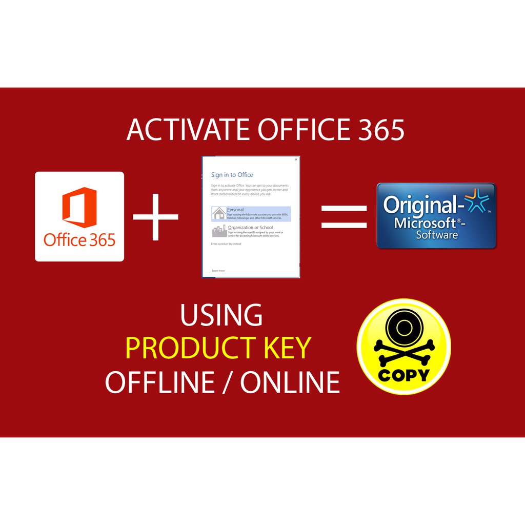 activate office 365 personal product key