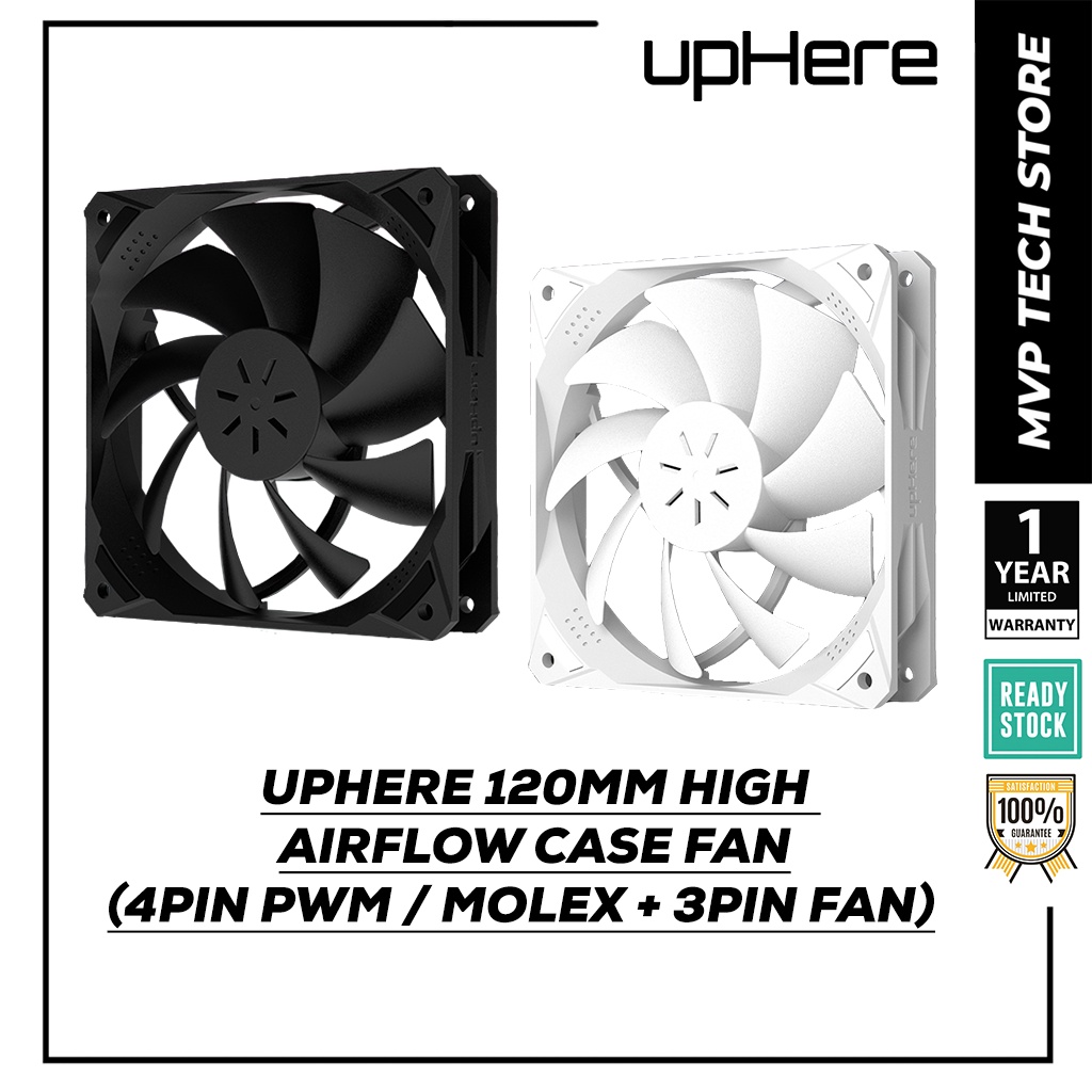 UPHERE PWM FAN 4PIN / MOLEX FAN 3PIN HIGH AIRFLOW 120MM COOLING CASE ...