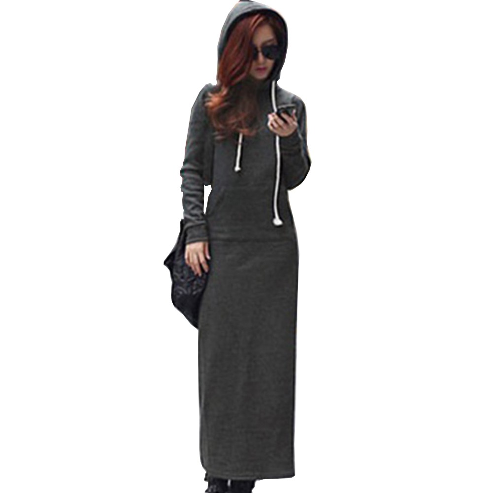 hooded sweatshirt maxi dress