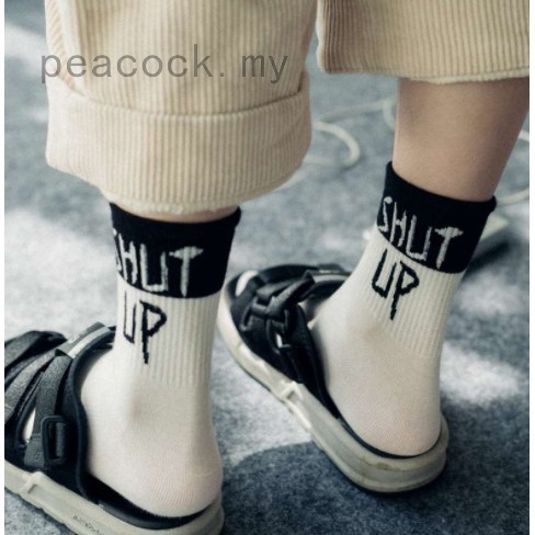 Women Menhip Hop Creative Harajuku Letter Cotton Skateboard Sock