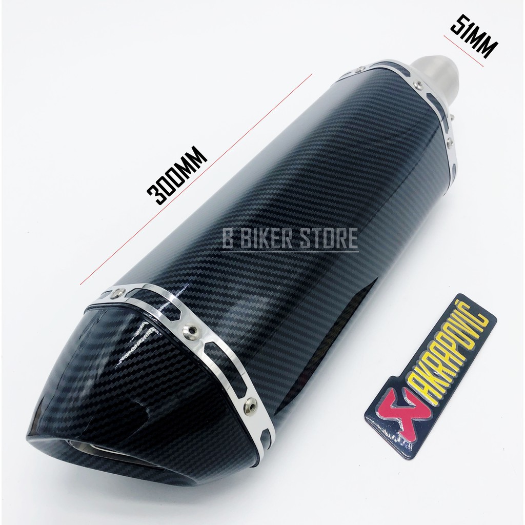 [READY STOCK] UNIVERSAL AKRAPOVIC EXHAUST MUFFLER CARBON FIBRE REPLICA