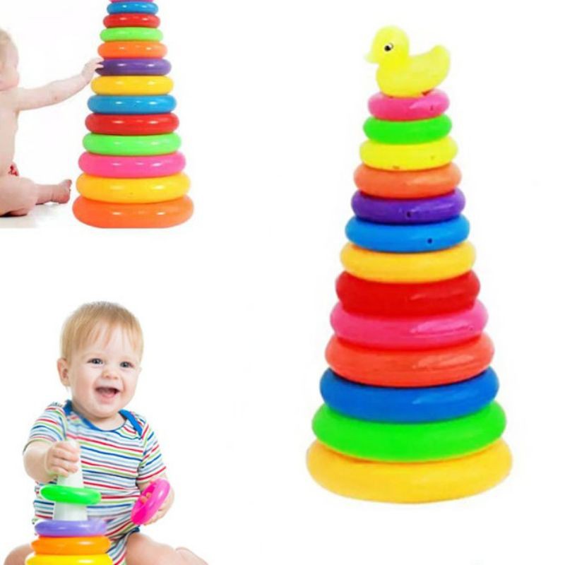 Mainan Susun Gelung Kanak2/ Plastic Baby Kids Stacking Stack Up ...