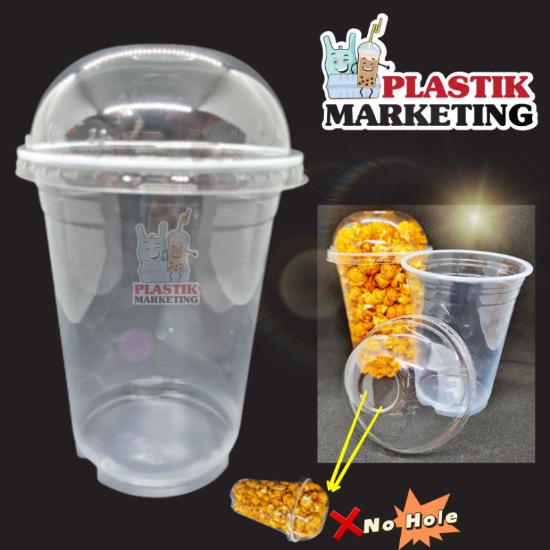 Pop Corn Cup/32oz Dome Lids without Hole ( 50sets+-) /爆米花塑料杯/Disposable PopCorn Cup /Cawan Popcorn/ Bekas Goodies