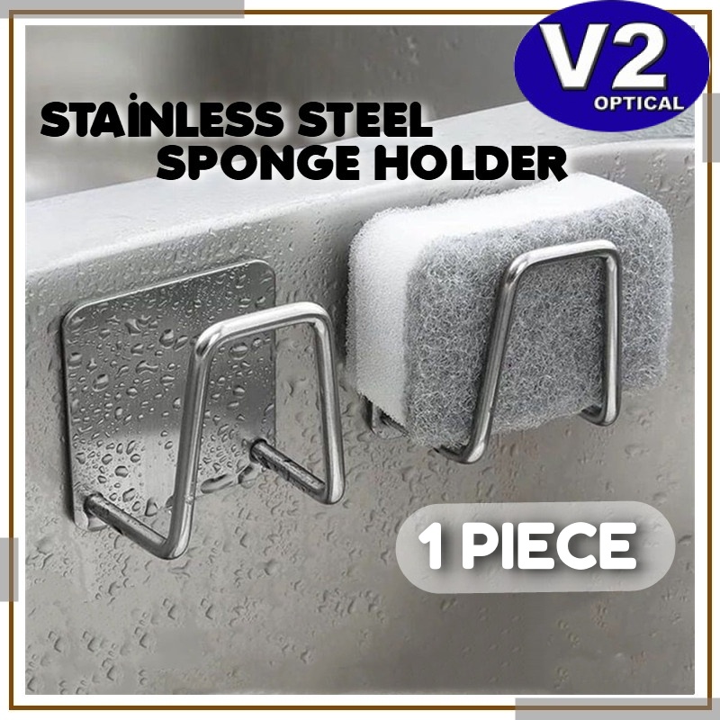 Stainless Steel Kitchen Sponge Holder 304 Sink Sponge Holder Drain Drying Rack Sink Accessories Organizer