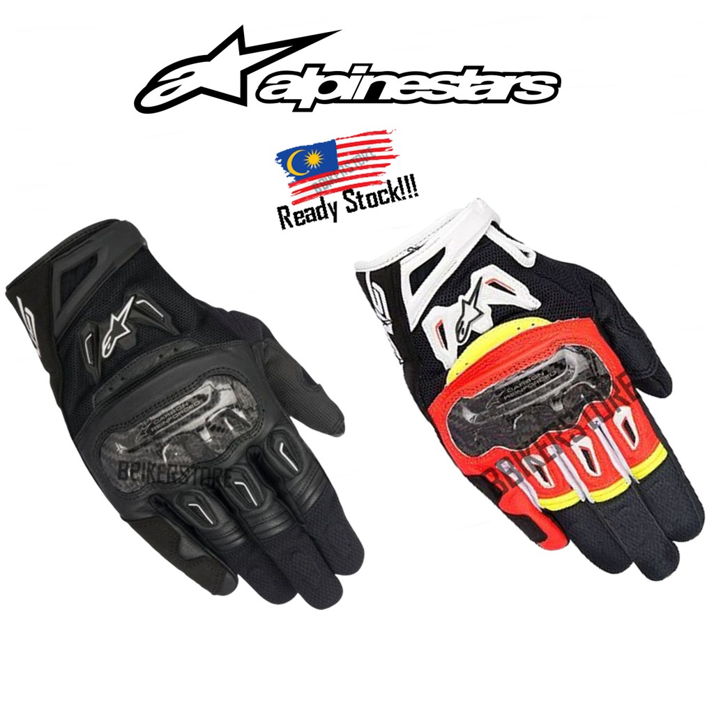 Alpinestars Smx 2 Air Carbon V2 Black Leather Riding Gloves Alpinestar Shopee Malaysia