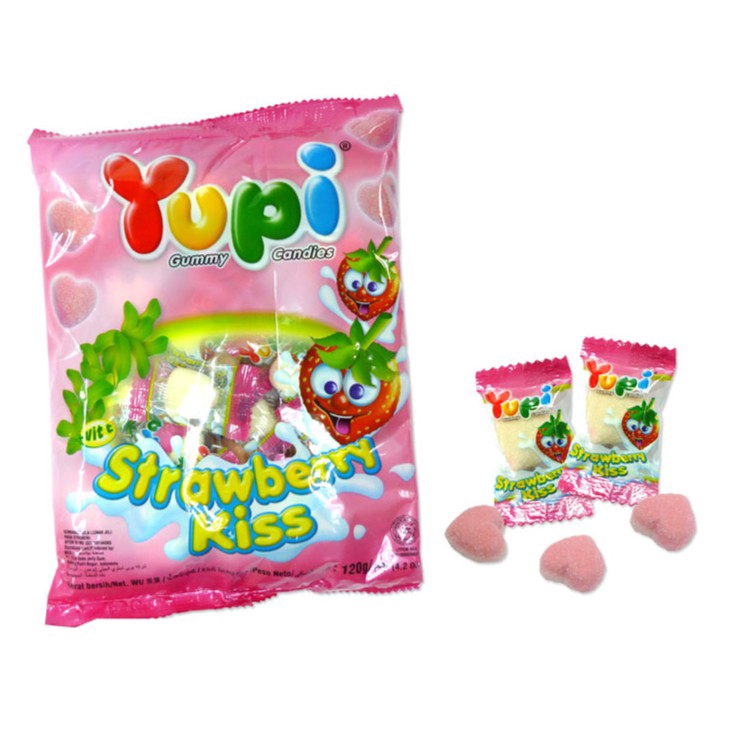 120g Original Yupi Strawberry Kiss Gummy Candy HALAL (LOCAL READY