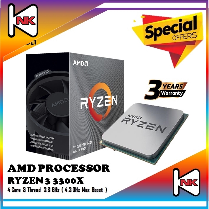 Amd Ryzen 3 3300x 3 8ghz Up To 4 3ghz Max Boost Processor Discrete Graphics Card Required Shopee Malaysia