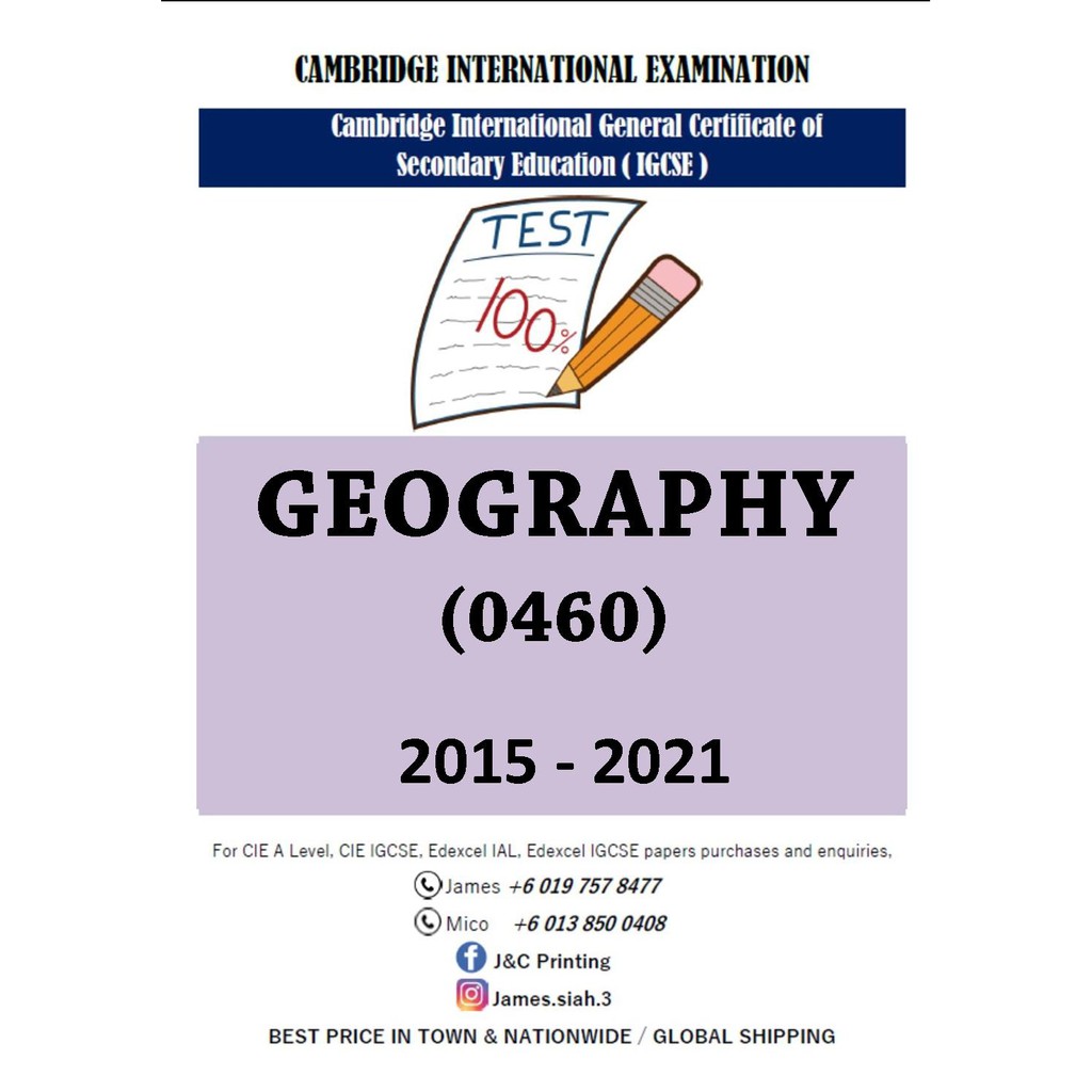 Cambridge igcse past year papers geography 0460 paper 1 2 4 shopee