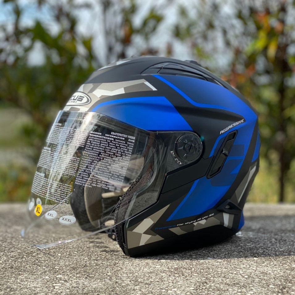 Zeus Helmet ZS613 “2 in 1” Open Face DOUBLE VISOR Helmet READY STOCK GJ613 Shopee Malaysia