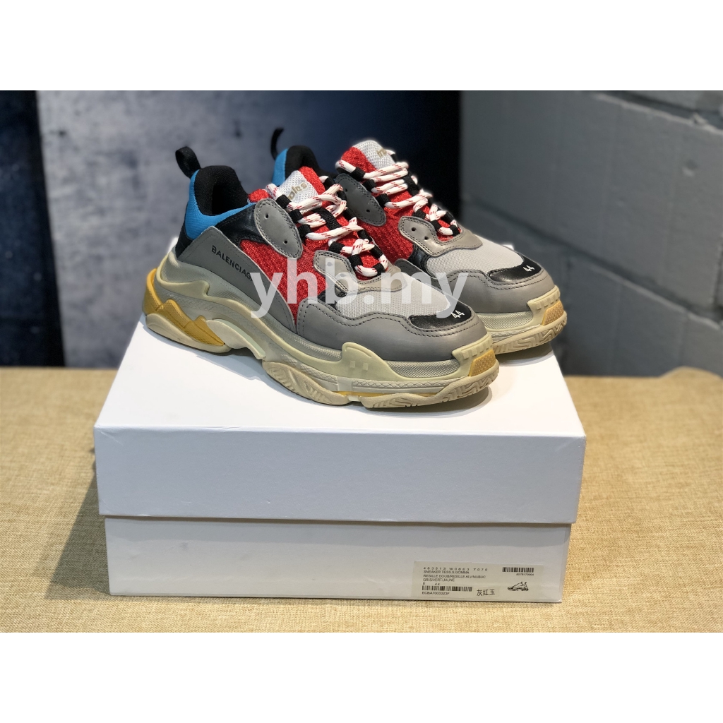 Men s Triple S Trainer Grey Yellow Fluo from Balenciaga