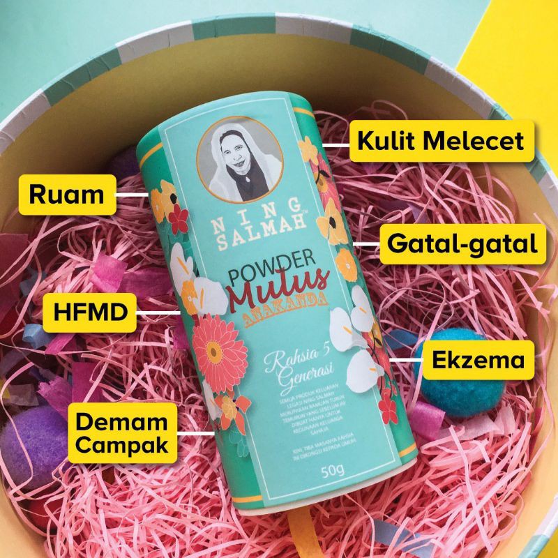 Ning Salmah Powder Mulus Anakanda Ubat Demam Campak Eczema 50gram Shopee Malaysia