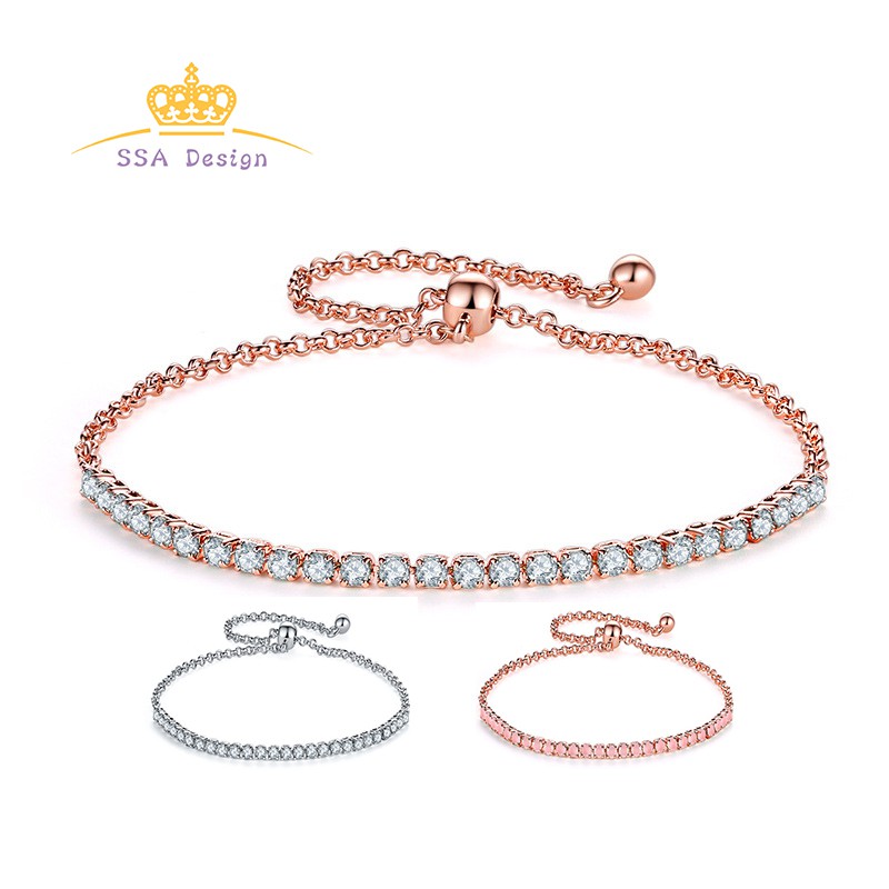 SSA New Trendy 18K Silver / Gold Plated Bracelet / Rantai Tangan Crystal Charm Women Jewelry