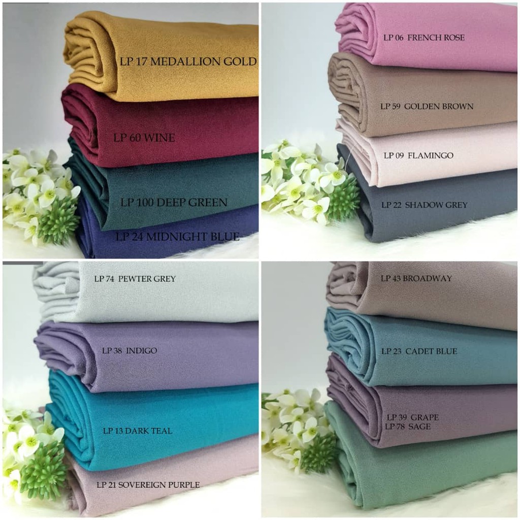 Premium Heavy Como Crepe 60' / Kain Pasang (0.5M) Shopee