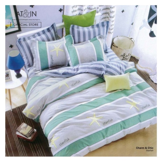 At In Charm Chic Queen Comforter Set Starfish Shopee Malaysia