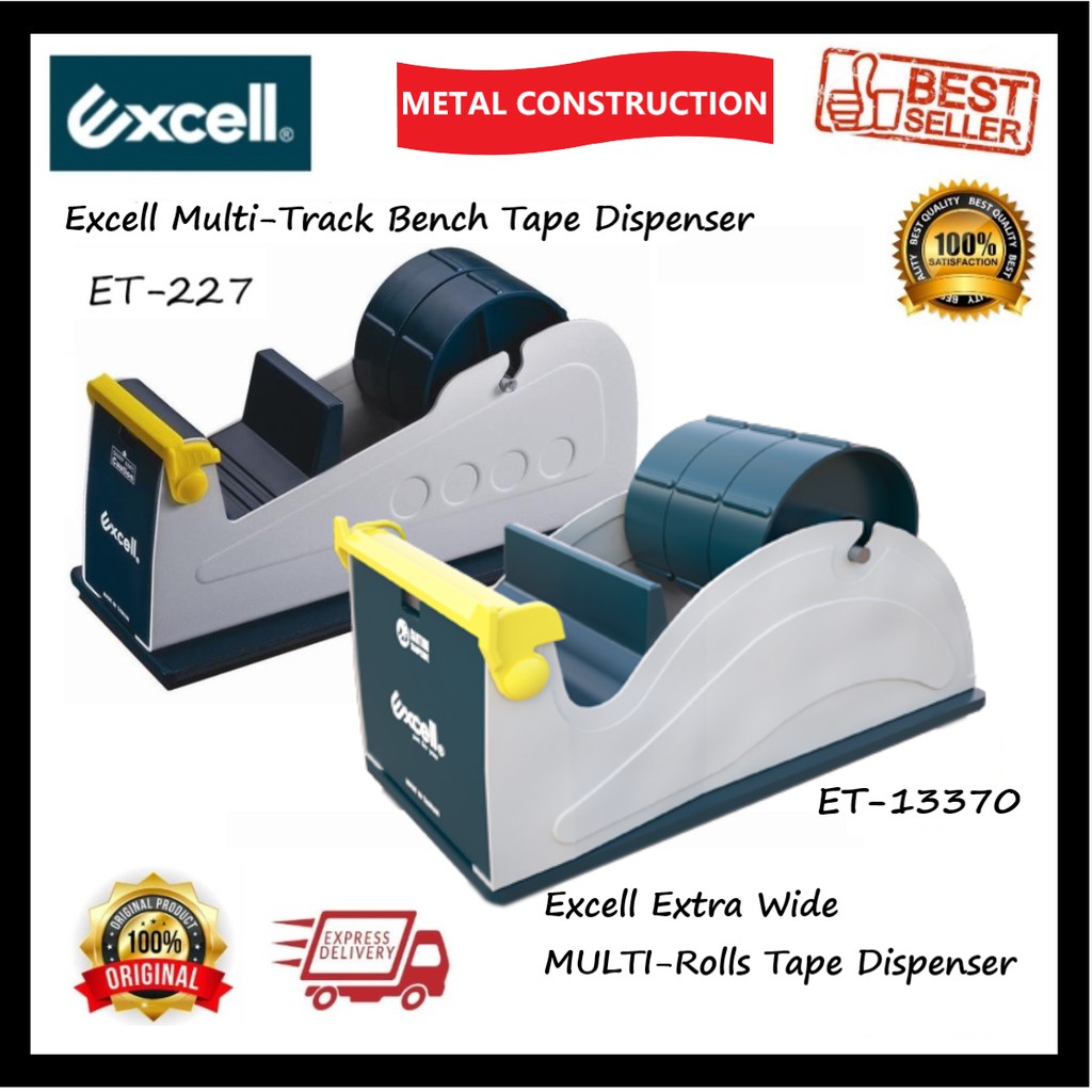 Excell MultiTrack Bench Tape Dispenser ET227 / Extra Wide MultiRolls