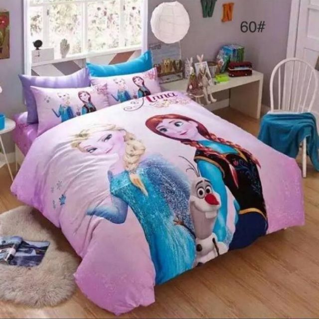 Nikom 5in1 Frozen Design Fitted Bed Sheet With Comforter Set