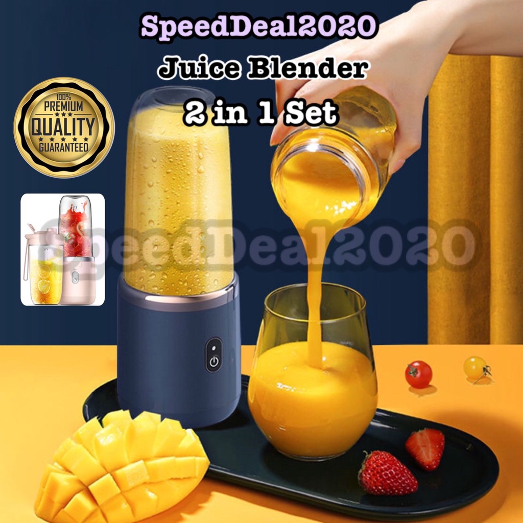 New Arrival!💥 2 in 1 Portable Juice Blender Fruits Vegetable Juicer Blender Juicer Machine Mixer Buah USB Charge 果汁机