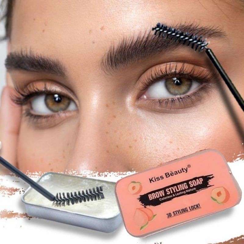 【Borong】🍑 Kiss Beauty 3D Brow Soap Feathery Brows Makeup Balm Styling Brows Soap Kit Lasting