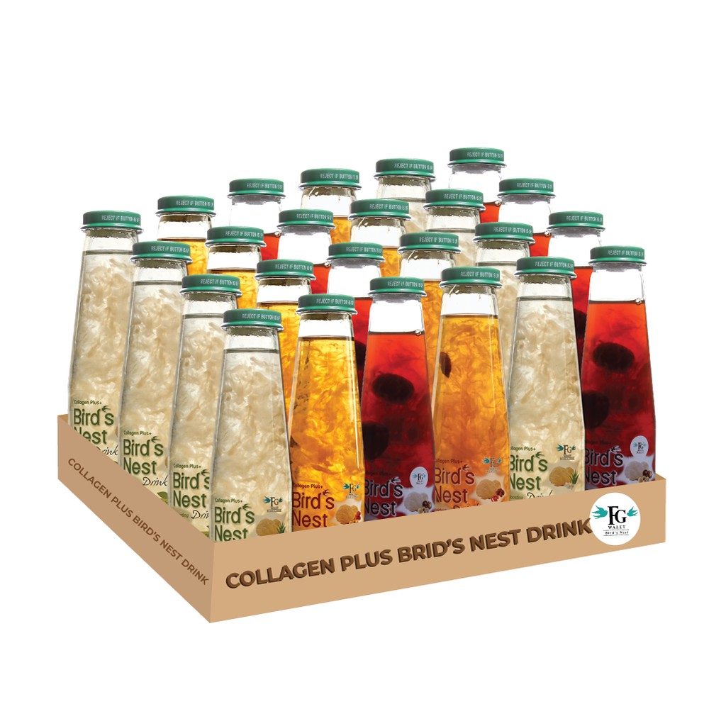 FG Walet Bird Nest 1 Carton (24 Bottle) Collagen Plus Bird's Nest Drink