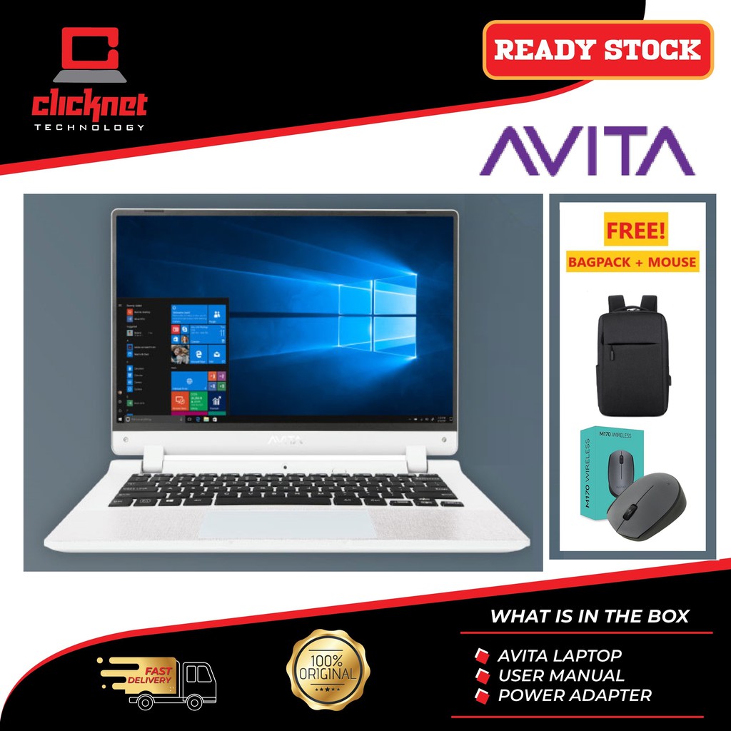 AVITA Essential 14 Laptop White (CeleronN4000 2.60GHZ, 4GB RAM ,128GB