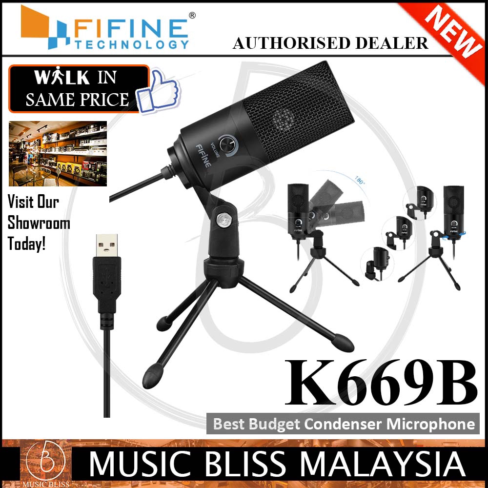 FIFINE K669B USB Microphone, Fifine Metal Condenser Recording