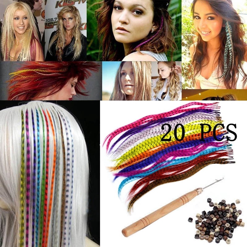 Long Straight Multicolour Synthetic Feather Hair ExtensionsHair Accessories  DIY Craft Color Random | Shopee Malaysia