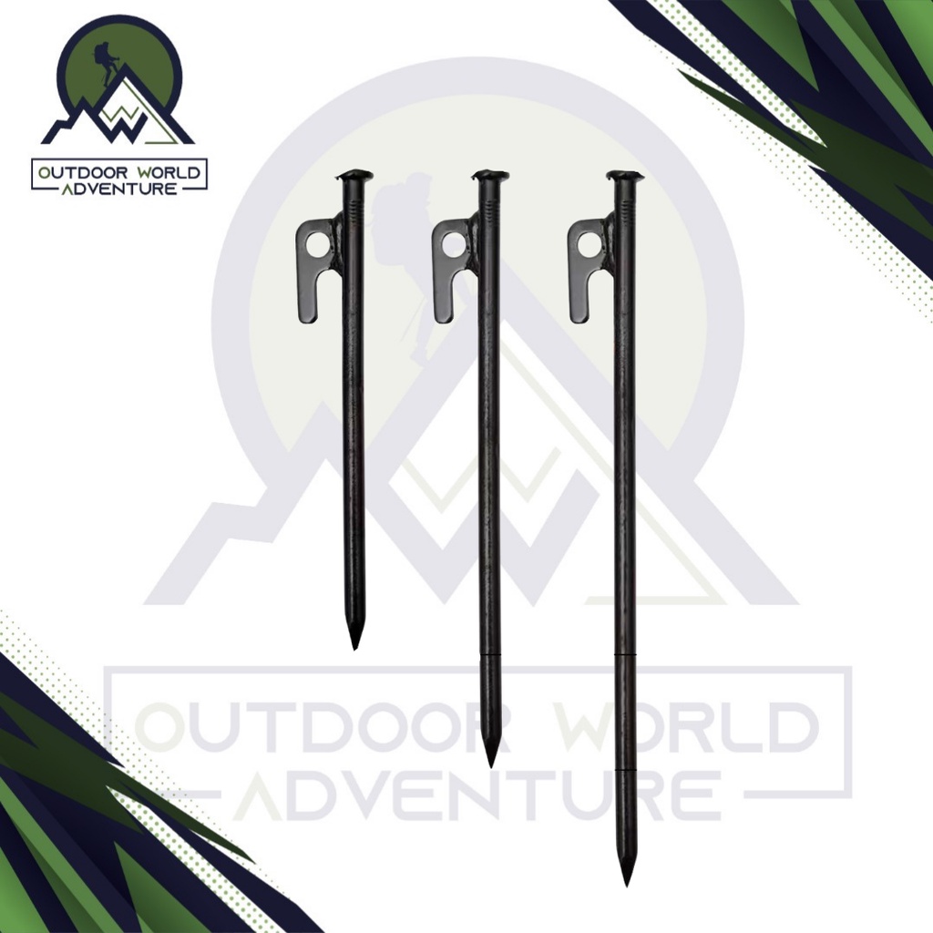 Camping Tent Peg 20/25/30/40cm Pancang Khemah Besi Tent Nail Stake Peg Tarp Flysheet Sand Peg