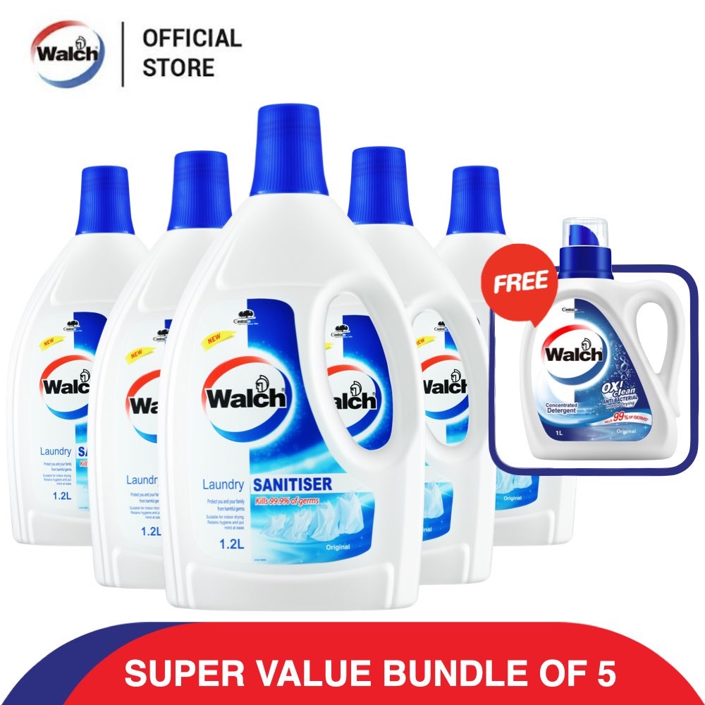 [Bundle Of 5] Walch 1200ml Laundry Sanitizer Original FREE Walch 1000ml
