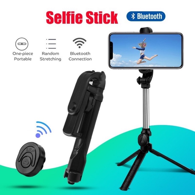 Selfie Stick Tripod J861, XT09,XT10 3 in 1 Wireless Control Bluetooth
