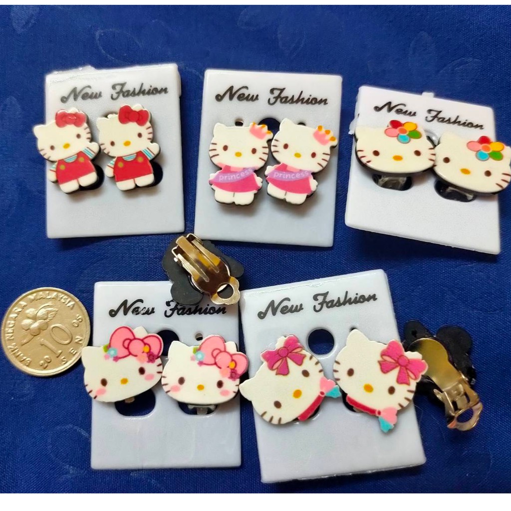Ready Stock Subang Kepit Subang Kanak Kanak Children Earrings Earring Hello Kitty Shopee Malaysia