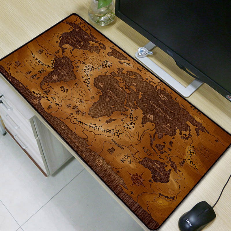 World Map Large Gaming Mouse Pad Xxl Lock Edge Mouse Pad Large
