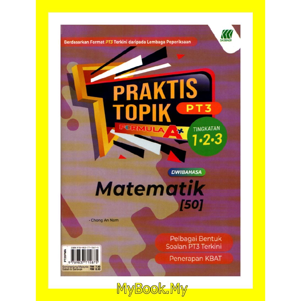 Myb Buku Latihan Praktis Topik Pt3 Tingkatan 1 2 3 Matematik Mathematics Dwibahasa Sasbadi Shopee Malaysia