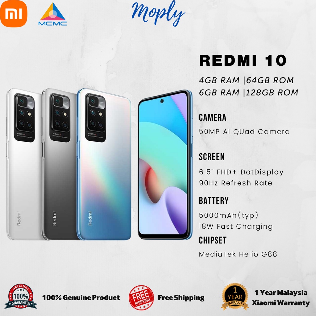 Redmi 10 4 64gb 6 128gb 50mp Ai Quad Camera 90hz Fhd Display 1