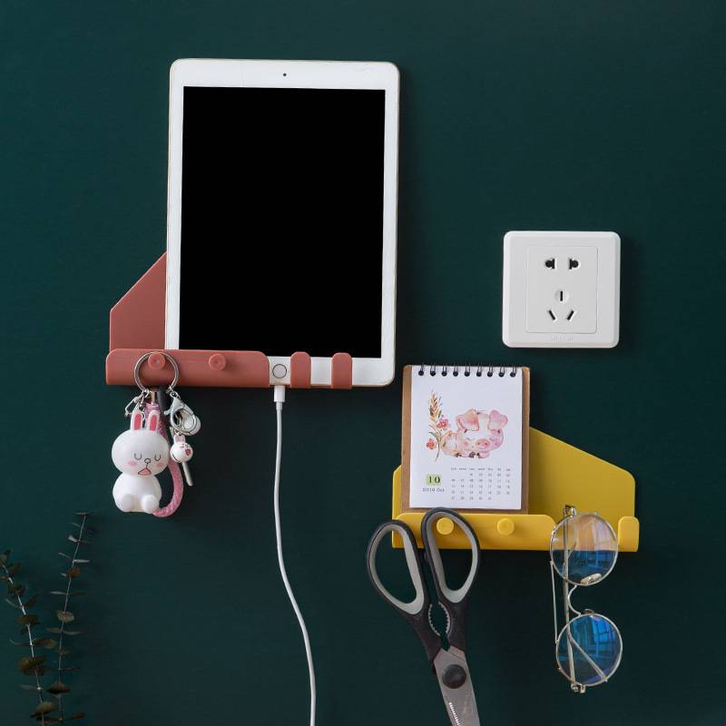 Tablet Wall Holder Wall Mounted Charger Mobile Phone Holder Hooks Hanging Tablet Charging Stand