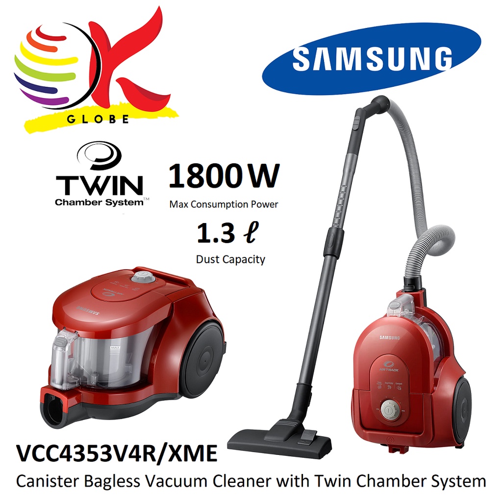 SAMSUNG VCC4353V4R/XME CANISTER BAGLESS VACUUM CLEANER CANISTER VACUUM WITH TWIN CHAMBER SYSTEM