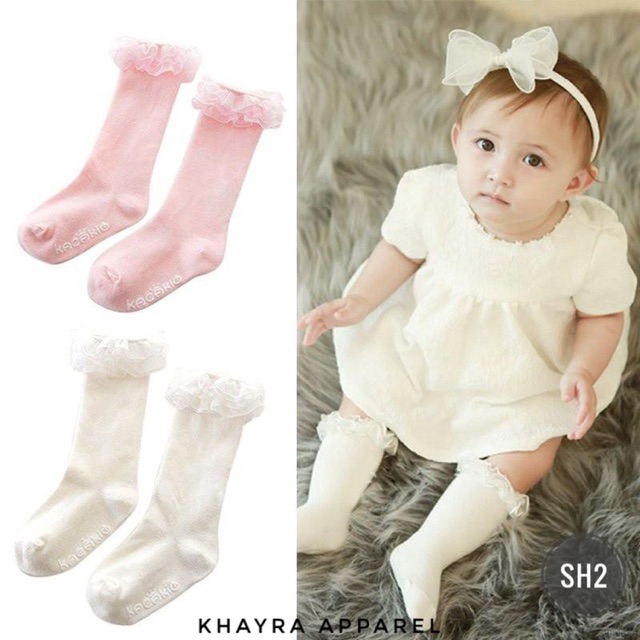 lace knee high socks baby